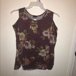 Floral cut shoulder sweater